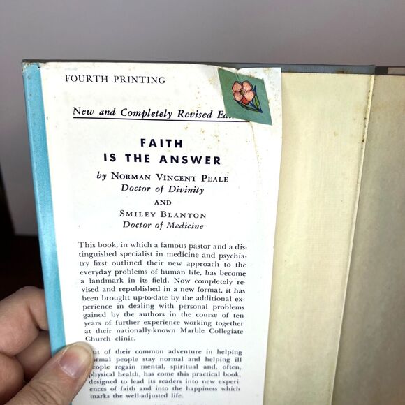 Faith Is The Answer by Norman Vincent Peale and Smiley Blanton Hardcover Book - Picture 10 of 16